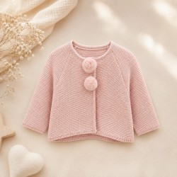 Chaqueta lana pompón